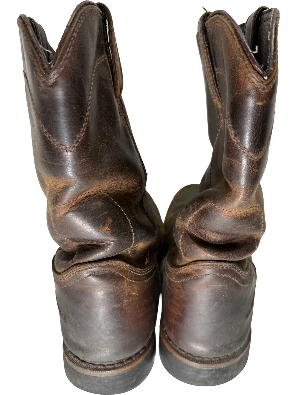 Justin WK4961 Wyoming Waterproof ROUND Steel Toe Western Work Boot Mens Sz 9 EE